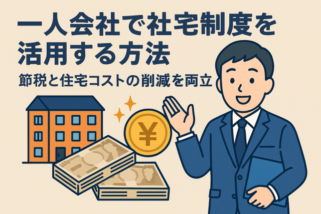 一人会社の社宅制度を活用して節税と住宅コスト削減を目指すイメージ